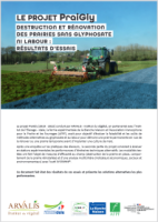 Projet Praigly : DESTRUCTION ET RÉNOVATION DES PRAIRIES SANS GLYPHOSATE NI LABOUR : RÉSULTATS D’ESSAIS